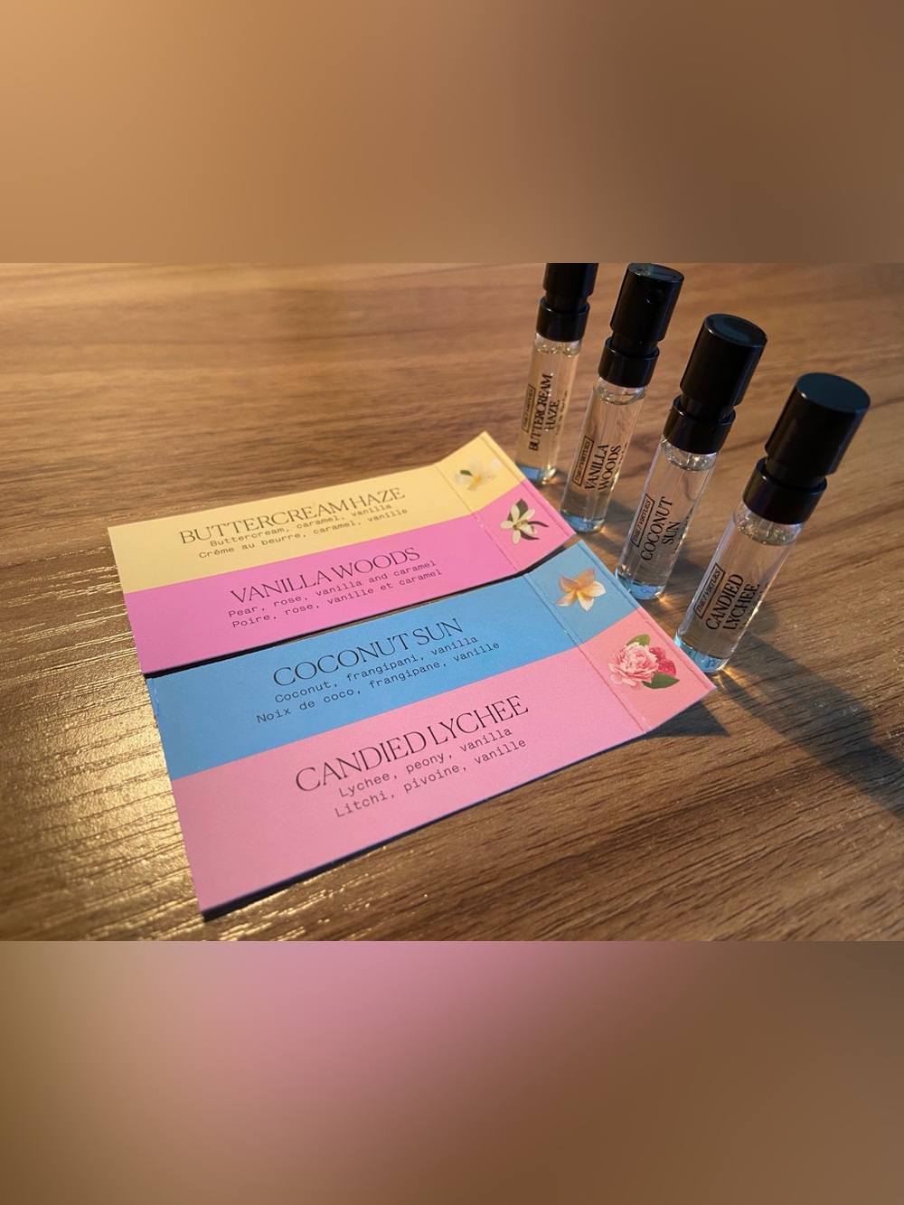 4x The 7 Virtues Eau de Parfum 1.7ml Samples (fruity, citrus, floral)